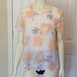 Sheer scalloped blouse